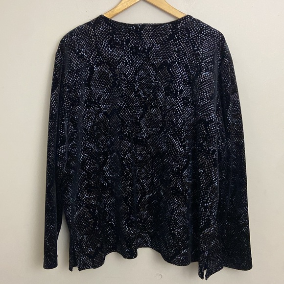 Robbie Bee Velvet Snake Print Shimmer Twin Set size 18W Business Casual Fall - Picture 4 of 11